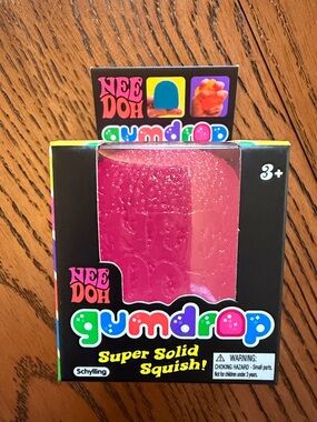 NeeDoh Gumdrop Super Solid Squish! Pink Kids Sensory Toy